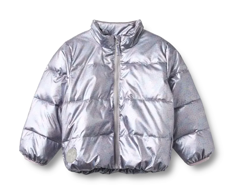 Ullu Letvægts Puffer Jakke - Silver sky flower - 98