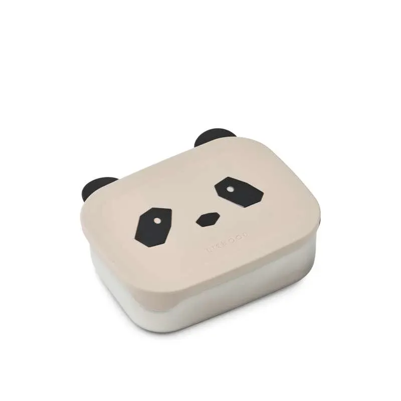 Liewood Arthur Ruminddelt Madkasse - Stål/Silikone - Panda - Sandy