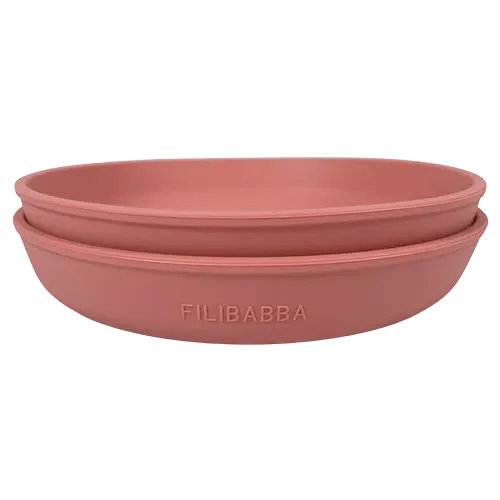 Filibabba Silikone Tallerken Rose (2 stk)