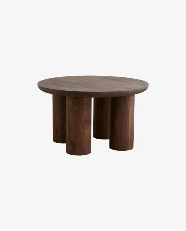 Nordal - HELIN sofabord  -  mørkebrun  -  Ø70 × H40 cm