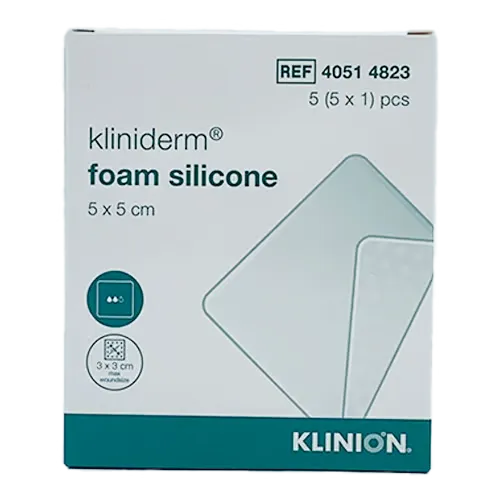 Kliniderm Foam Silikone 5x5 cm (5 stk)