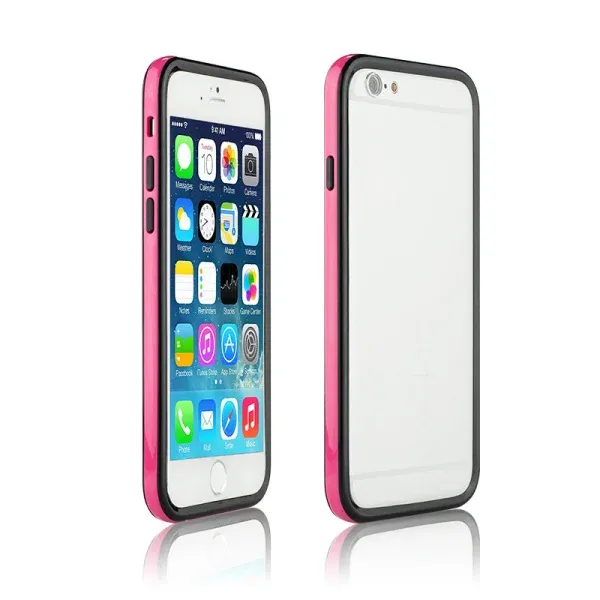 iPhone 6/6S Dual bumper. Hot pink / sort