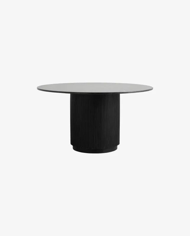 Nordal - ERIE rundt spisebord  -  sort marmorplade  -  Ø140 × H76 cm