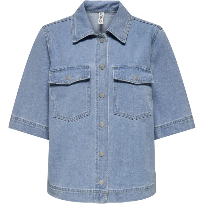 ONLY dame skjorte ONLBELLE - Light Blue Denim