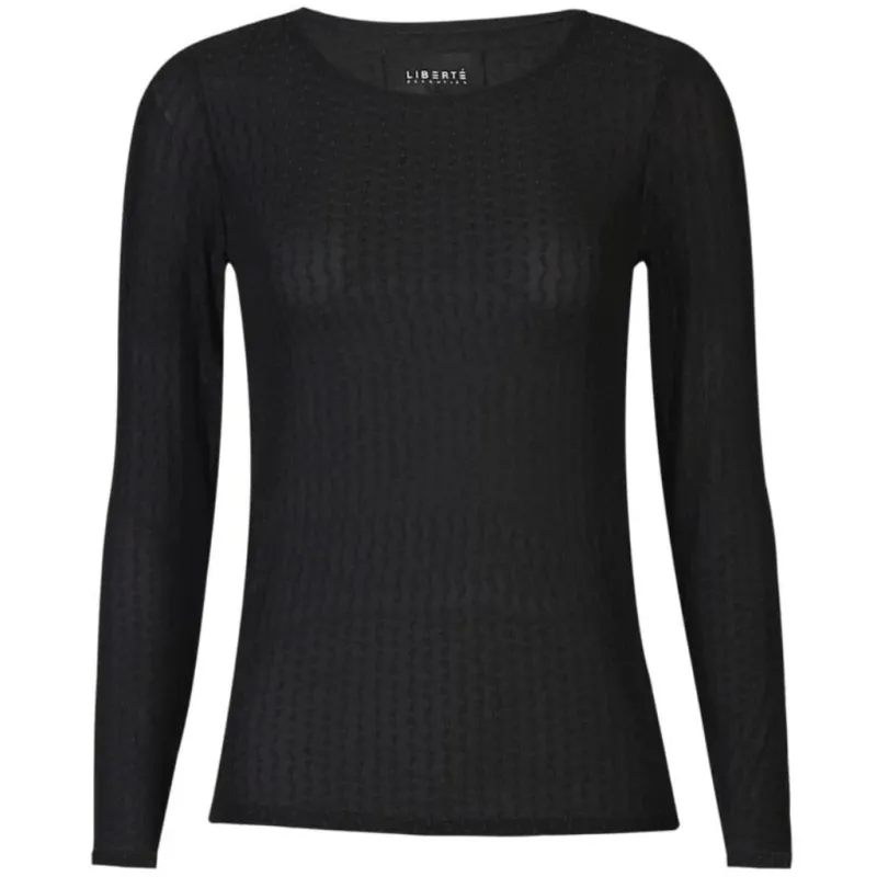 Liberté dame bluse 21345 - BLACK WAVY LINES