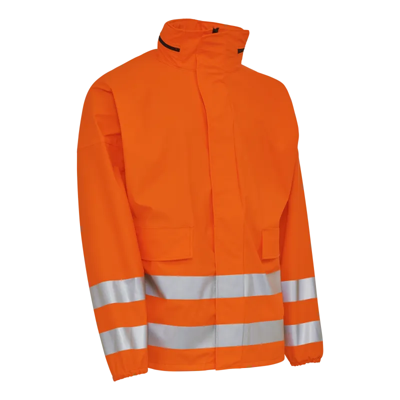 PU visible regnjakke - Fl. orange - S
