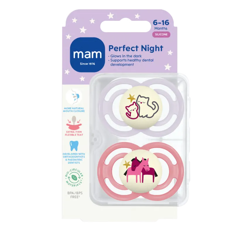 MAM Perfect Night Silk 6-16M Pink (2 stk)