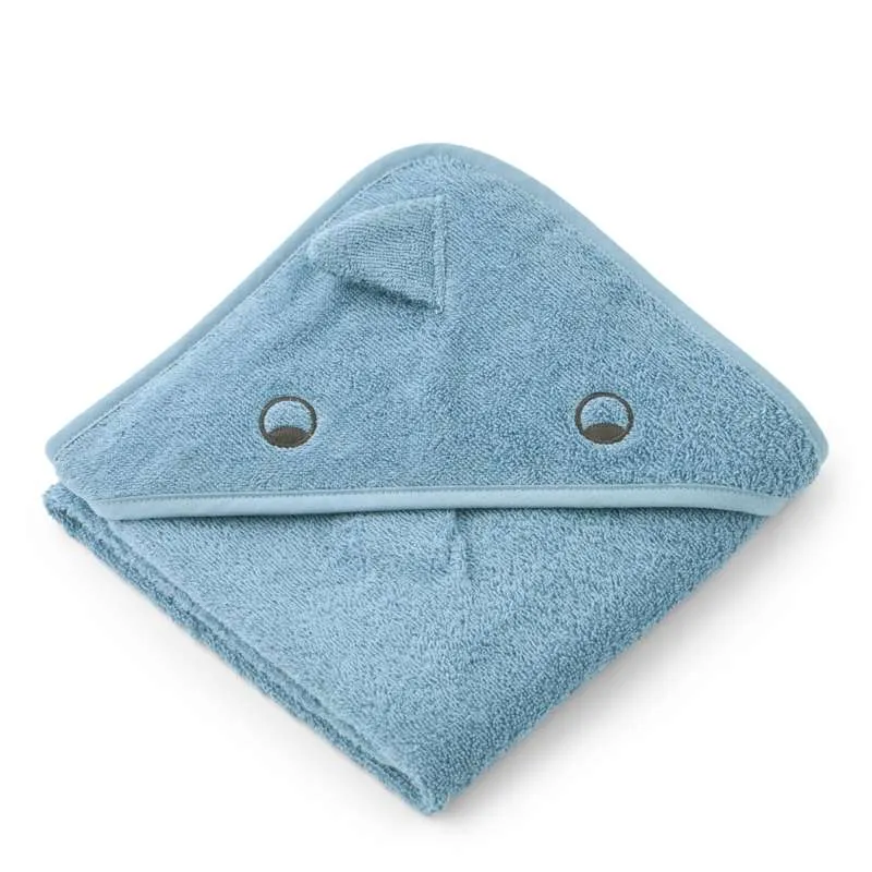 Liewood Albert Badehåndklæde m. Hætte - Dino - Beach Blue
