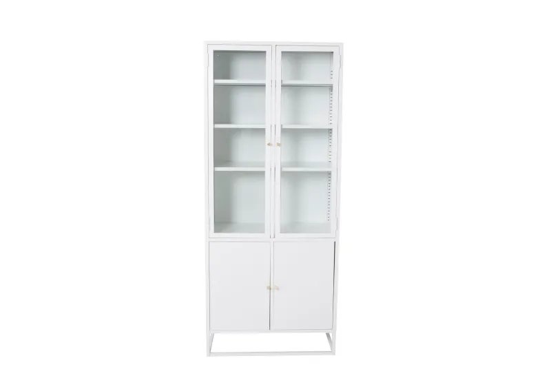 Venture Home - Bakal Vitrineskab, hvid metal, 190x80x41cm