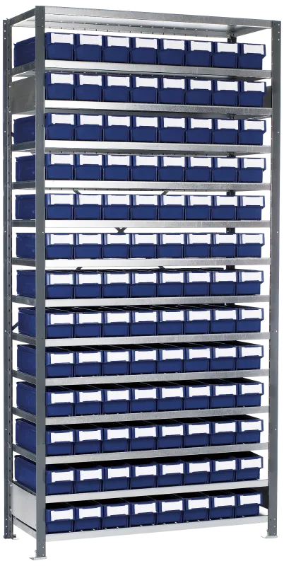 Plukkereol L4 210×100×40cm, 104 blå 3111 kasser
