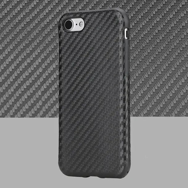 Rock Carbon Fiber iPhone 7 cover. Sort.