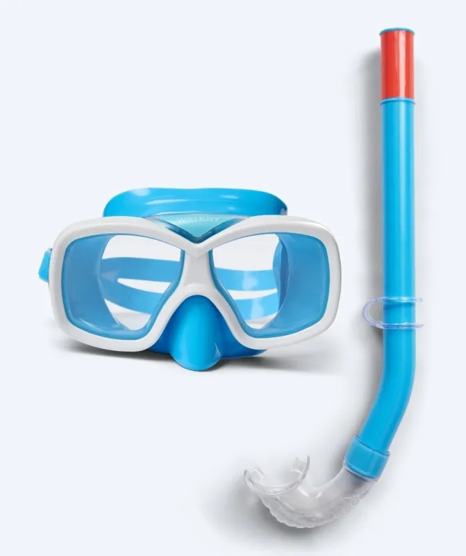 Watery Combo snorkelsæt til junior (8-15) - Misu - Blå - Snorkelsæt til børn (4-16 år)