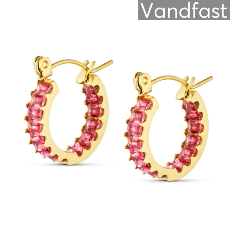 ANNEBRAUNER Luxury Hot Pink Øreringe 18K Guldbelagt