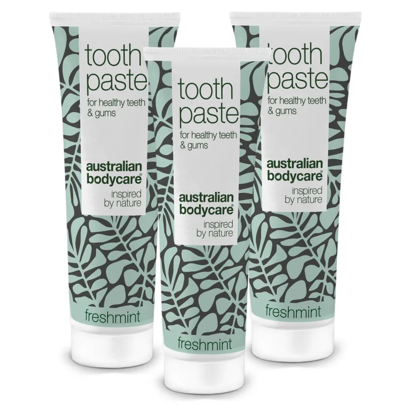 3 stk. Tea Tree Oil Tandpasta Freshmint â Til daglig pleje ved paradentose, svamp og tandkødsbetændelse