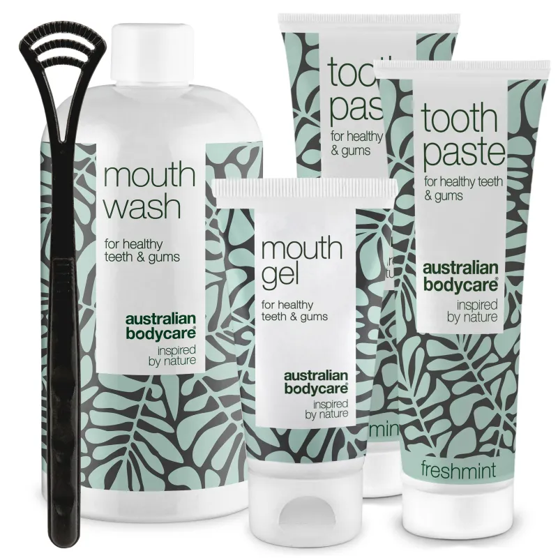 Start kit - 5 mundprodukter â Startpakke til god mundhygiejne og pleje ved paradentose og dårlig ånde