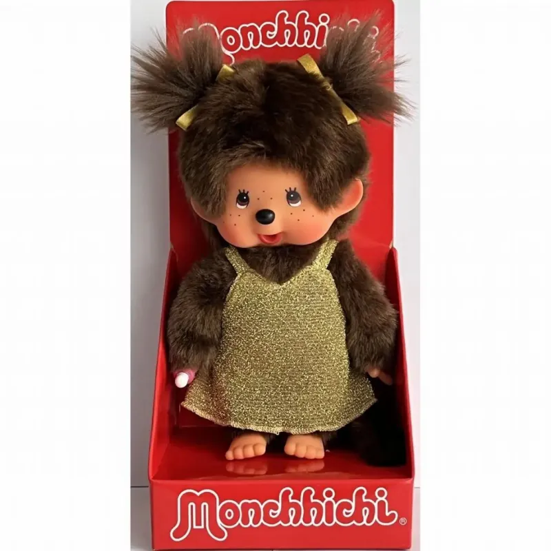 Monchhichi pige - Glitterkjole 20 cm