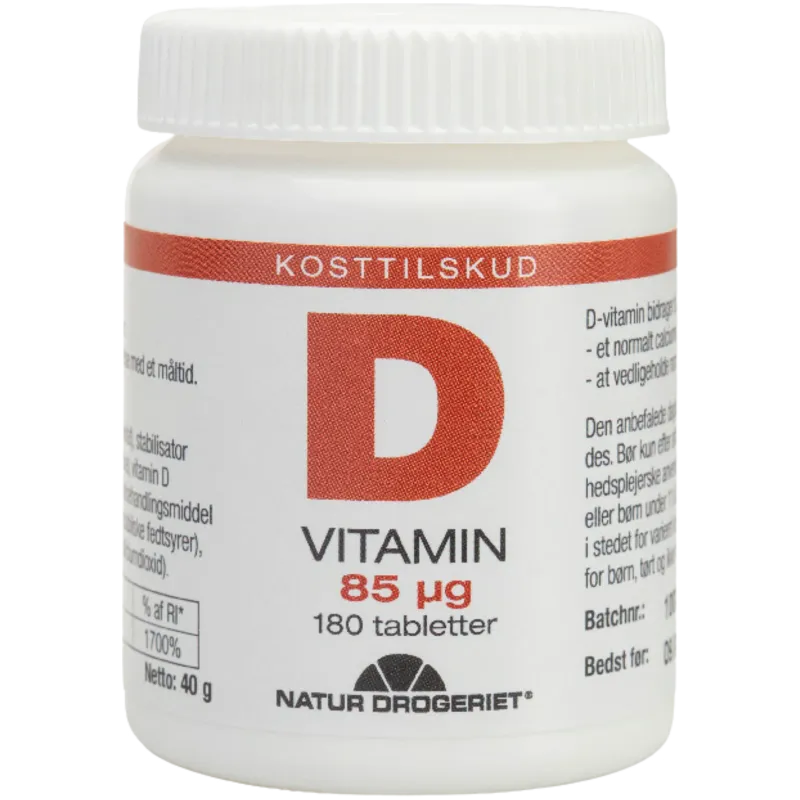 Natur Drogeriet D-Vitamin 85 µg (180 tabl)
