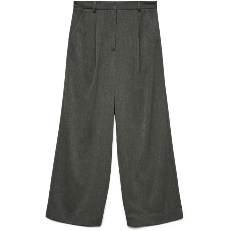 VERO MODA DAME BUKSER AWTAIA - Medium grey melange