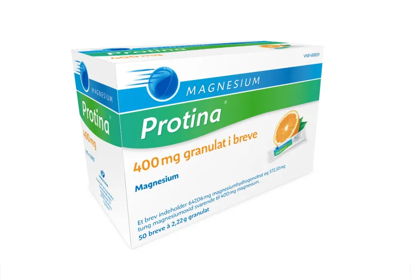 Magnesium Protina 400 mg Appelsin - 50 breve af 2,22 gram