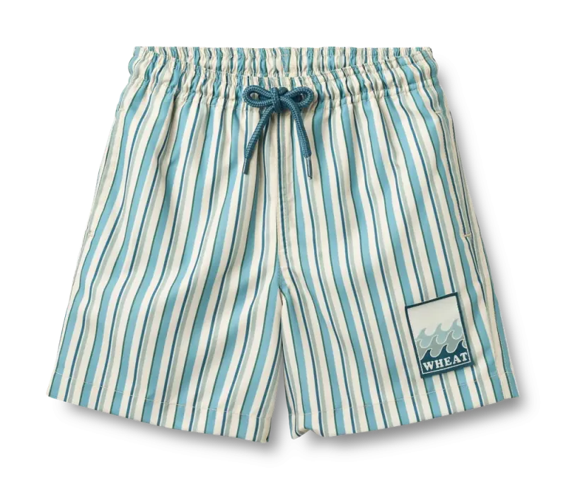 Hansi Badge Badeshorts - Aqua Stripe - 98