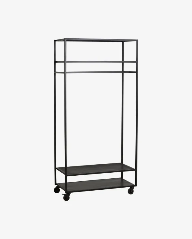 Nordal - ALTA garderobestativ i jern  -  sort  -  B93 × D45 × H190 cm