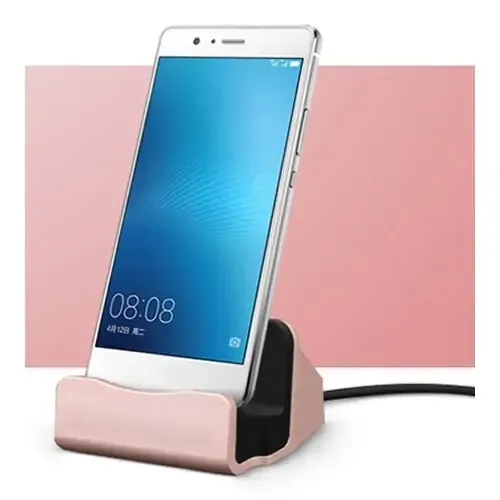 Micro-USB dock. Bordlader med micro-usb. Rose Gold