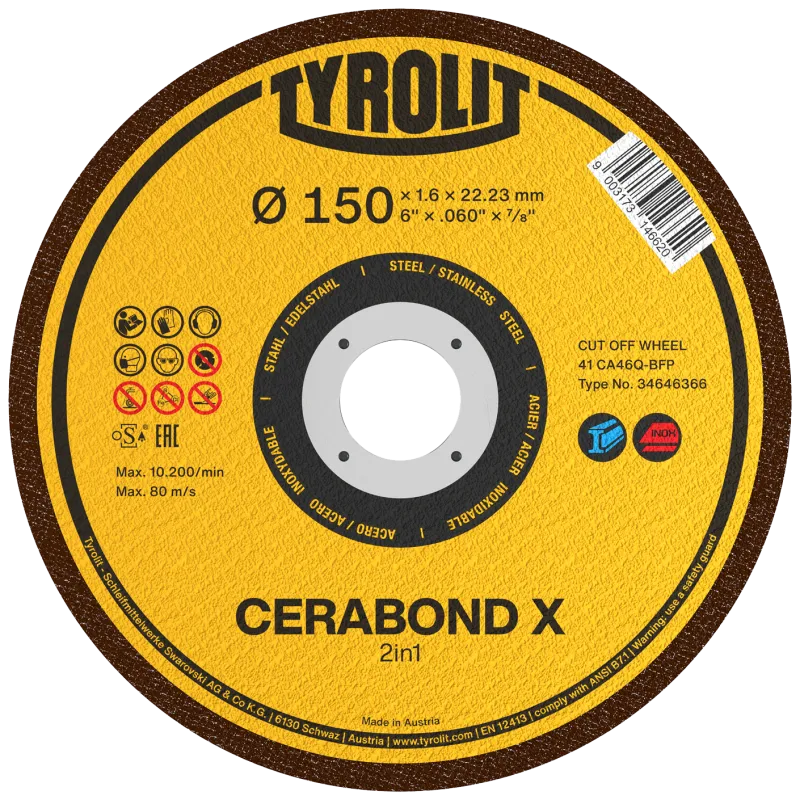 Skæreskive Cerabond X Premium ø125×1,6 CA46Q-BFP