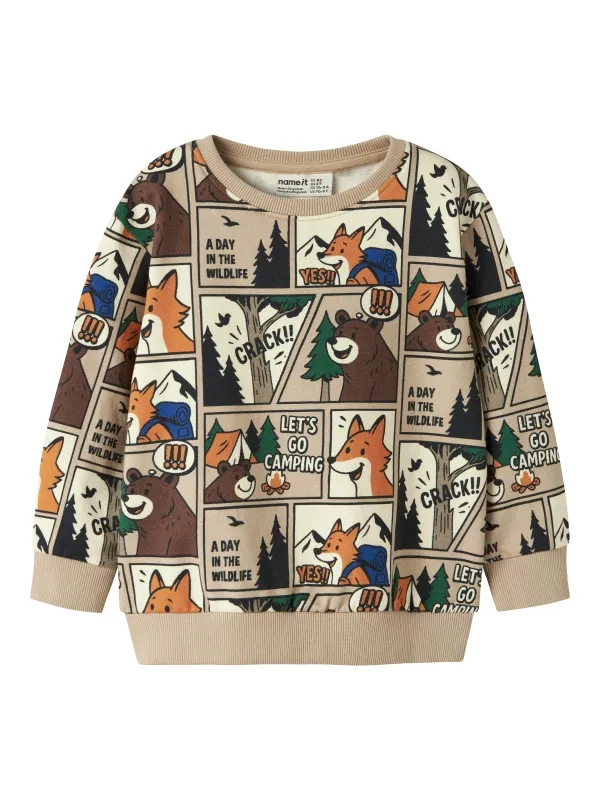Name It Oswaldy - LS  Sweat - Sesame - 86 cm