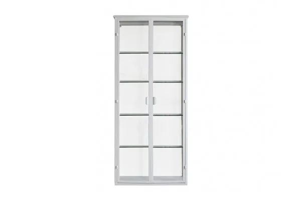 Vordingborg Væghængt Vitrineskab i Metal - 70x25x160 cm - Hvid