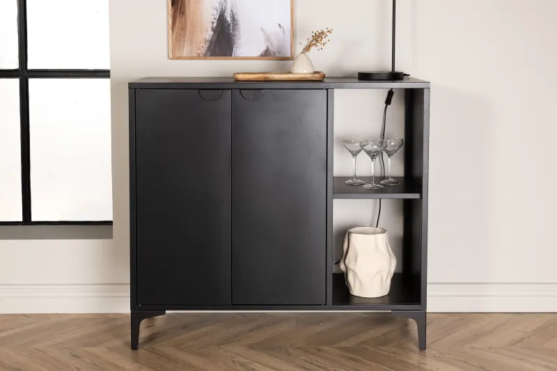 Venture Home - Piring  -  opbevaringsskab 110×42×100 cm  -  sort