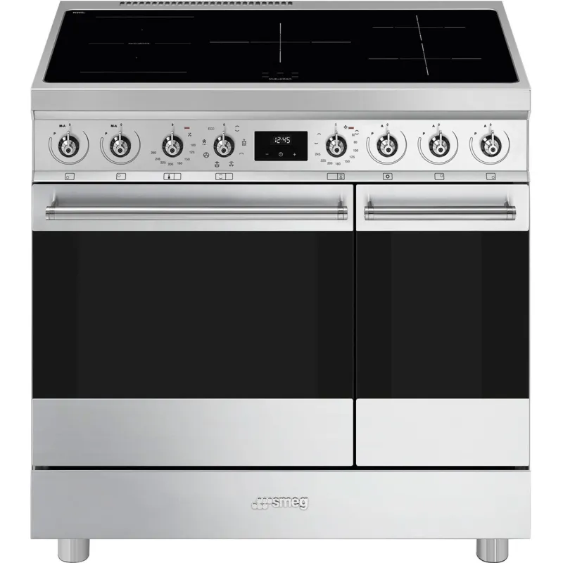 Smeg C92IMX2 Classic Induktionskomfur med 2 ovne, 90 cm, rustfrit stål
