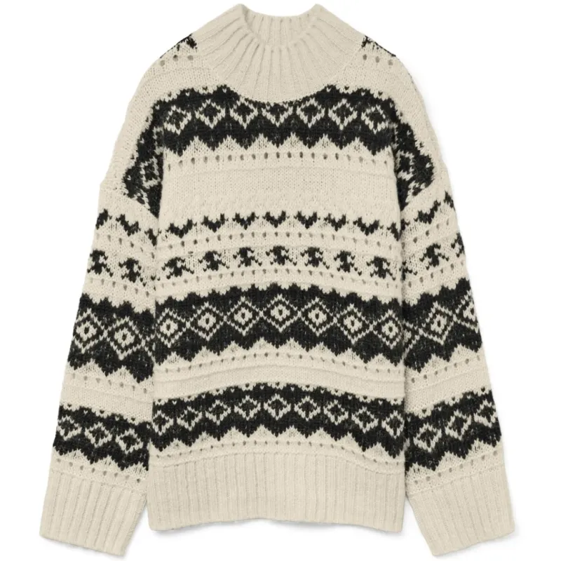 Vero moda dame strik trøje VMAMPLE - Birch BLACK