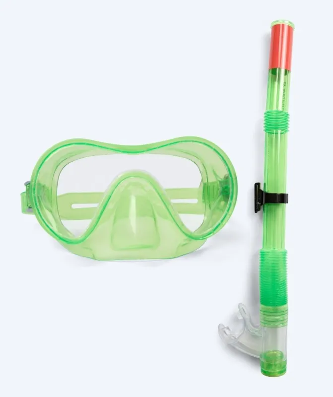 Watery Combo snorkelsæt til junior (8-15) - Jubal - Grøn - Snorkelsæt til børn (4-16 år)