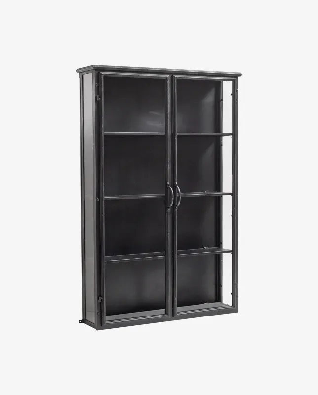 Nordal - DOWNTOWN vægskab  -  sort  -  L80 × D20 × H121 cm