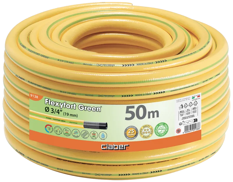 Claber Flexyfort Green vandslange gul 3/4" 50mtr