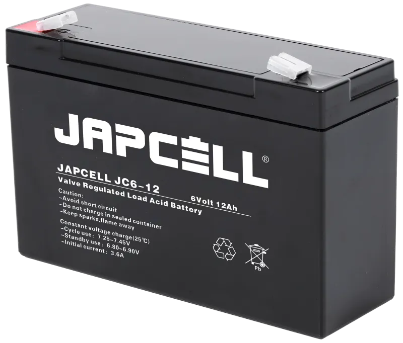 Japcell blybatteri JC6-12 AGM, 6V/12Ah