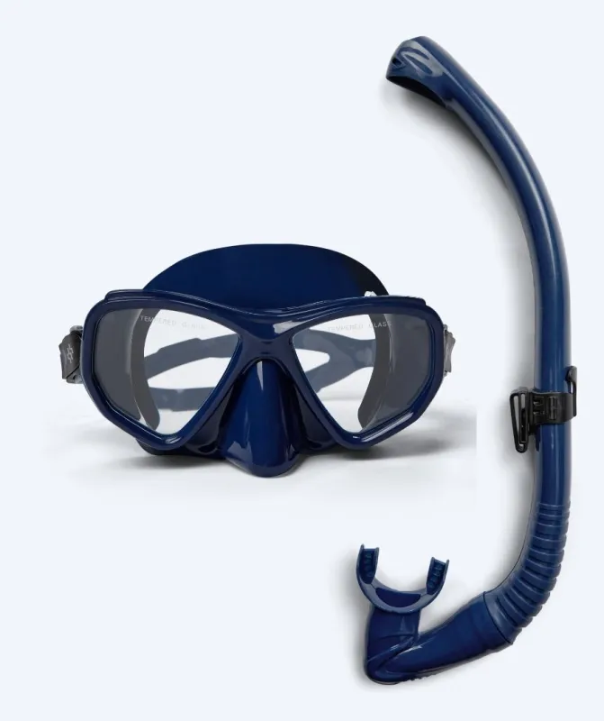 Watery Combo snorkelsæt til voksne (fra 15 år) - Fenton Pro - Mørkeblå - Snorkelsæt til voksne (+16 år)