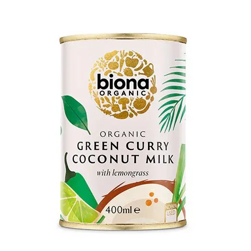 Kokosmælk Grøn karry m. citrongræs Øko. - 400 gram
