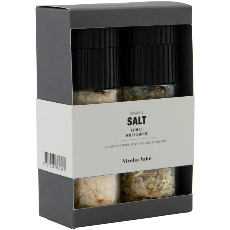 Nicolas Vahé Gaveæske Chilli Salt & Wild Garlic Salt Ø (120 & 80 g)