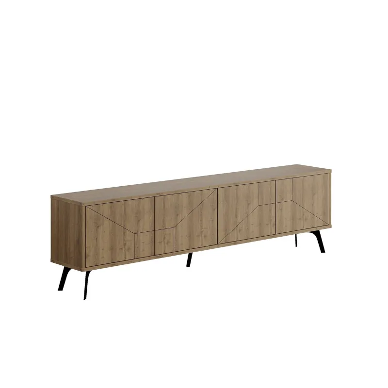 NORDVÄRK Dune TV-bord, m. 4 låger - brun Hitit melamin (180x29,6)
