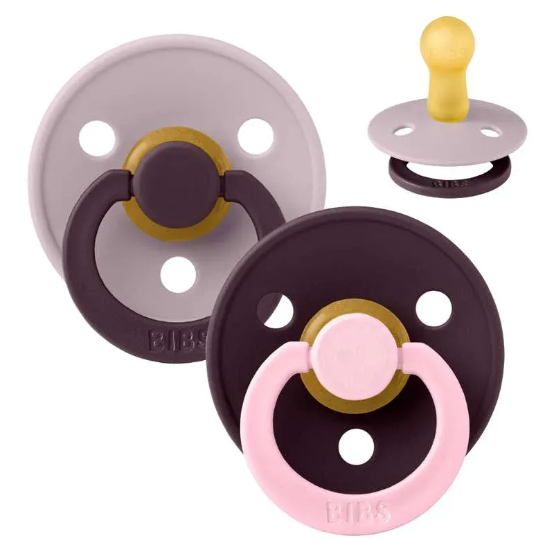 BIBS Rund Colour Sut - Str. 2 - Naturgummi - Fusion Studio - Dusky Lilac/Plum Mix