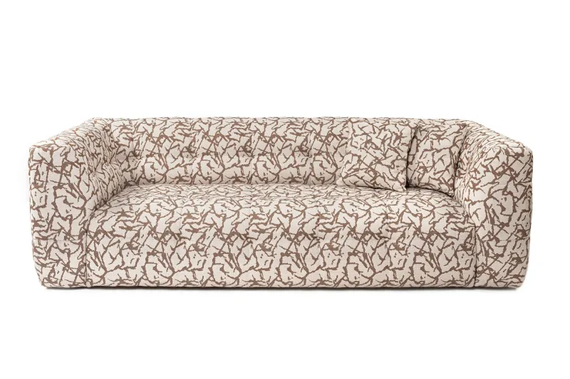 NORDVÄRK Cady 3 pers. sofa - tan polyester med mønster
