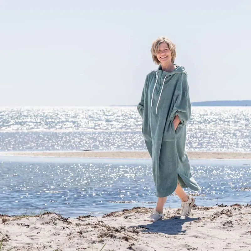 Badeponcho Skagen til voksne - lys turkis