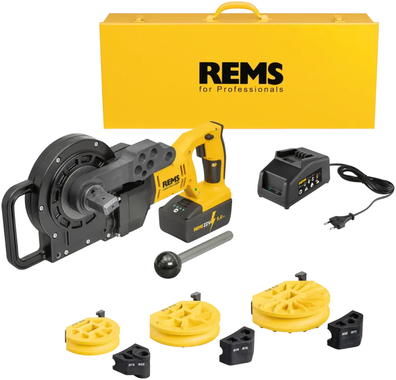 REMS Akku-Curvo 22V/5,0Ah rørbukker 15-18-22mm