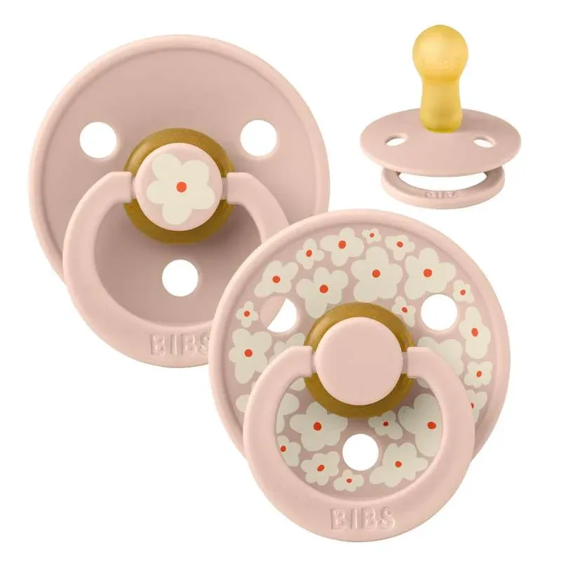 BIBS Rund Colour Sut - 2-Pak - Str. 2 - Naturgummi - Jasmine Studio - Blush/Blush