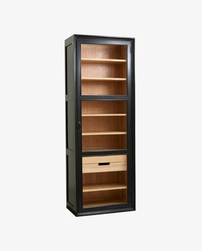 Nordal - VIVA skab med 1 låge  -  sort  -  B76 × D44 × H210 cm