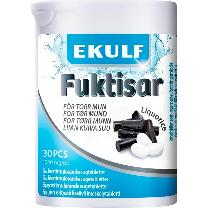 Ekulf Fuktisar Liquorice Sugetabletter (30 stk)
