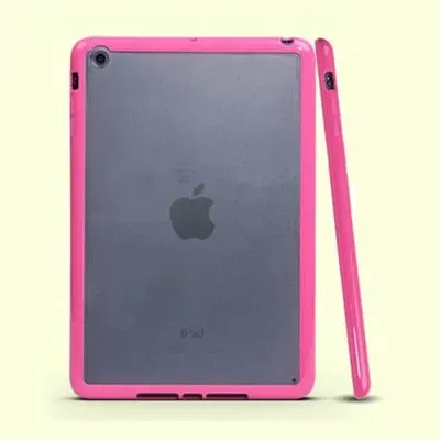 iPad Mini mat transparent bumpercover. Hot pink.