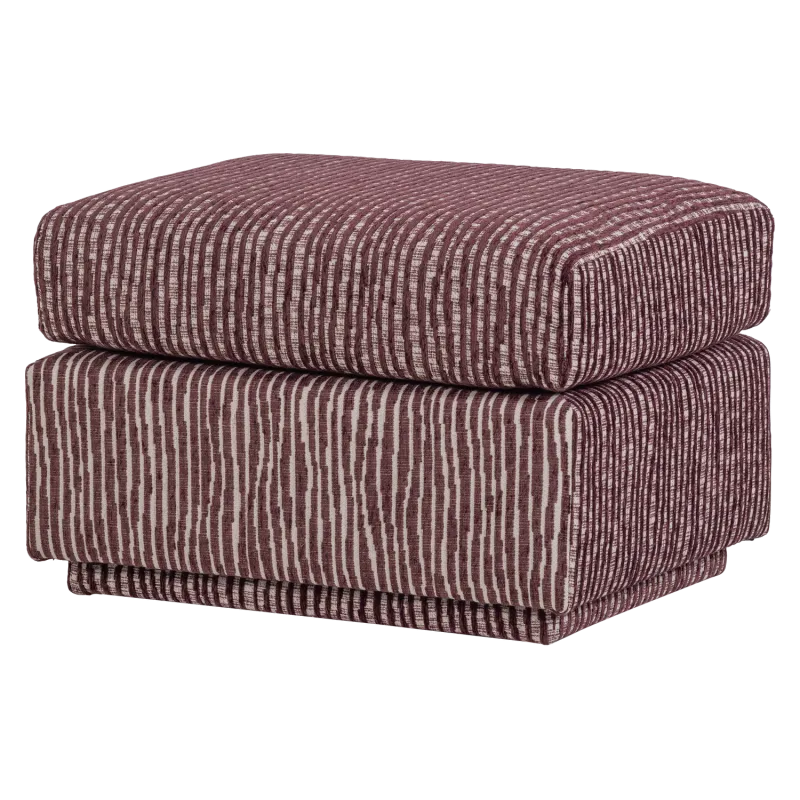 WOOOD Lou fodskammel, rektangulær - bordeaux rød polyester stof (60x50)