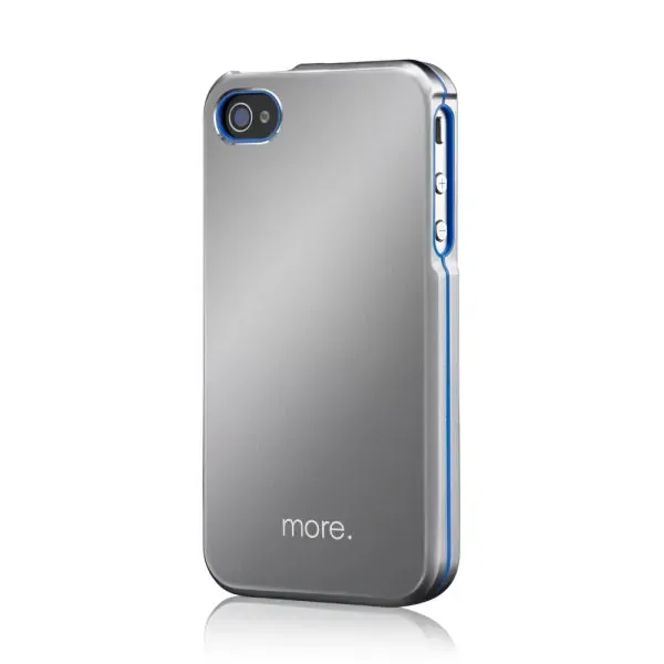 MORE Armor Metal Hybrid Case til iPhone 4 & 4S. Silver / blå.
